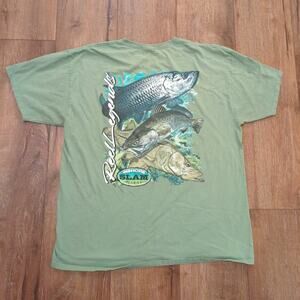 Reel Legends Men XL Shirt Fish Graphic Trout Florida River Ocean Wave Tampa